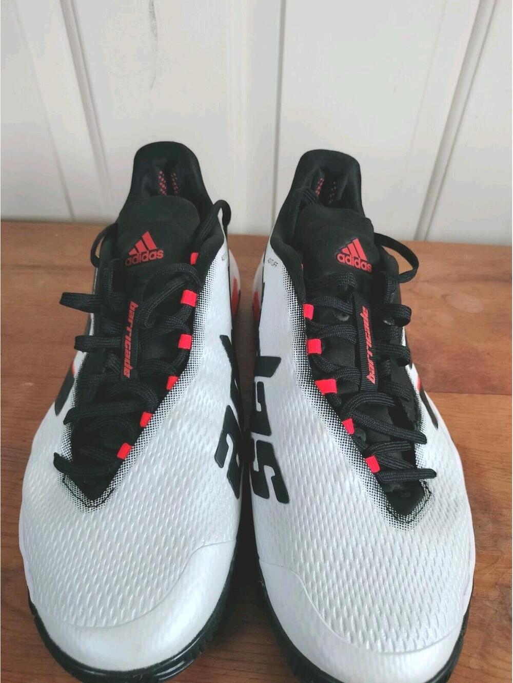 Adidas Barricade 12 Tennis Shoes Mens 10 White Black Solar Red GW2964 Court
